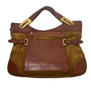 Balenciaga Paris Suede Leather City Handbag Brown